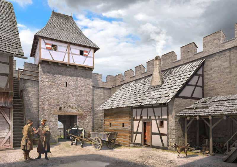 Innenhof Burg Tichá