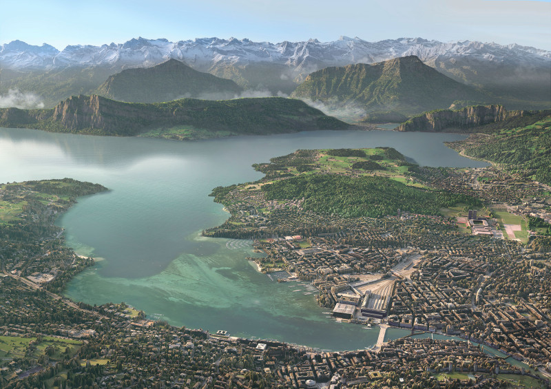 Seebecken Luzern heute unter Verwendung von Daten von ©swisstopo