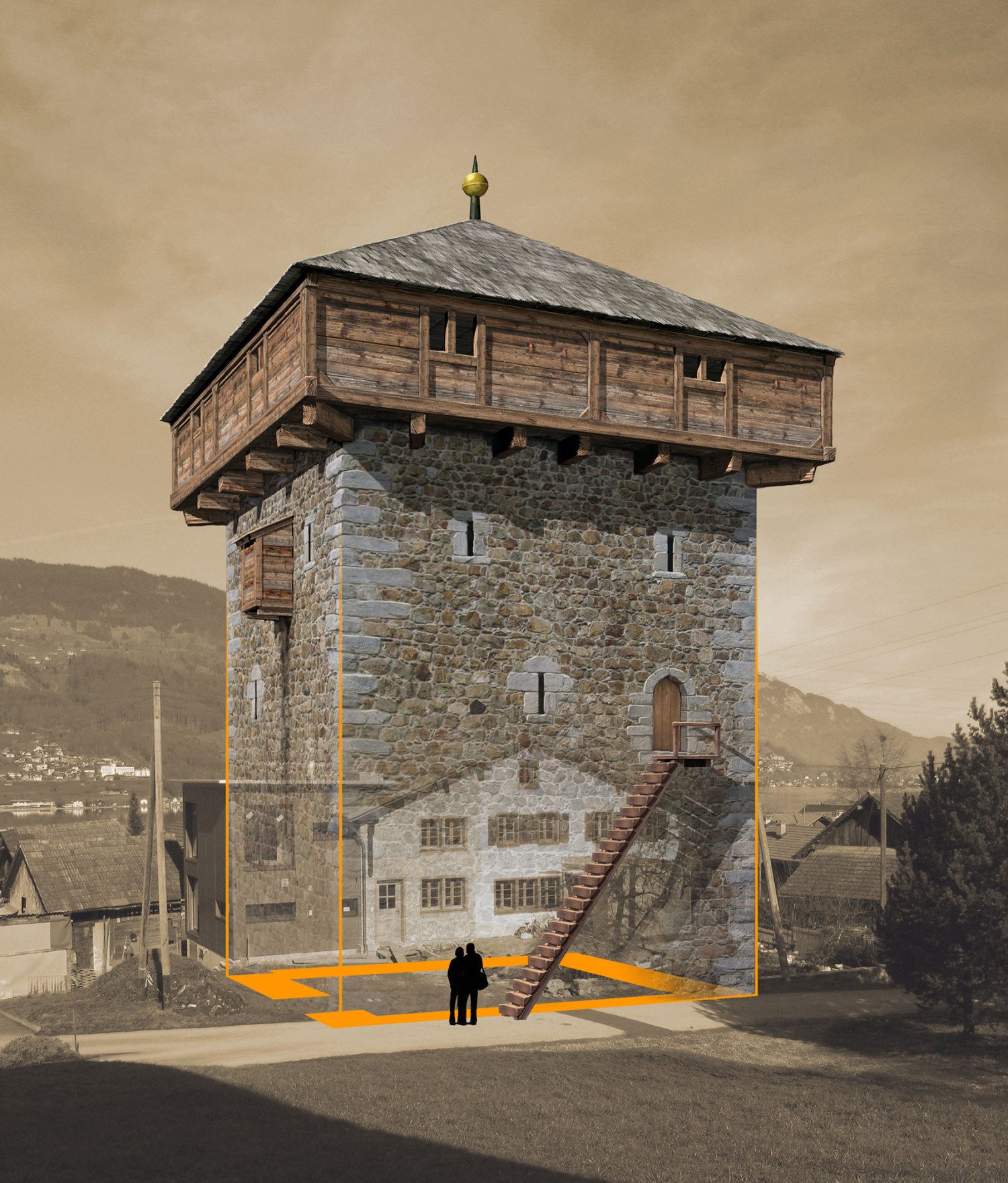 Rekonstruktionsversuch des Turms von Edisried